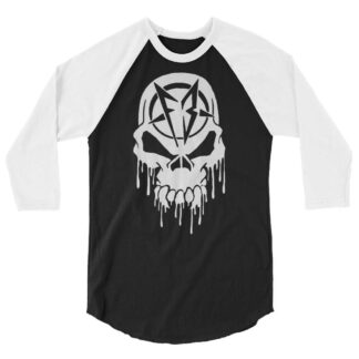 Funny Bone "Melting Skull" 3/4 sleeve raglan shirt
