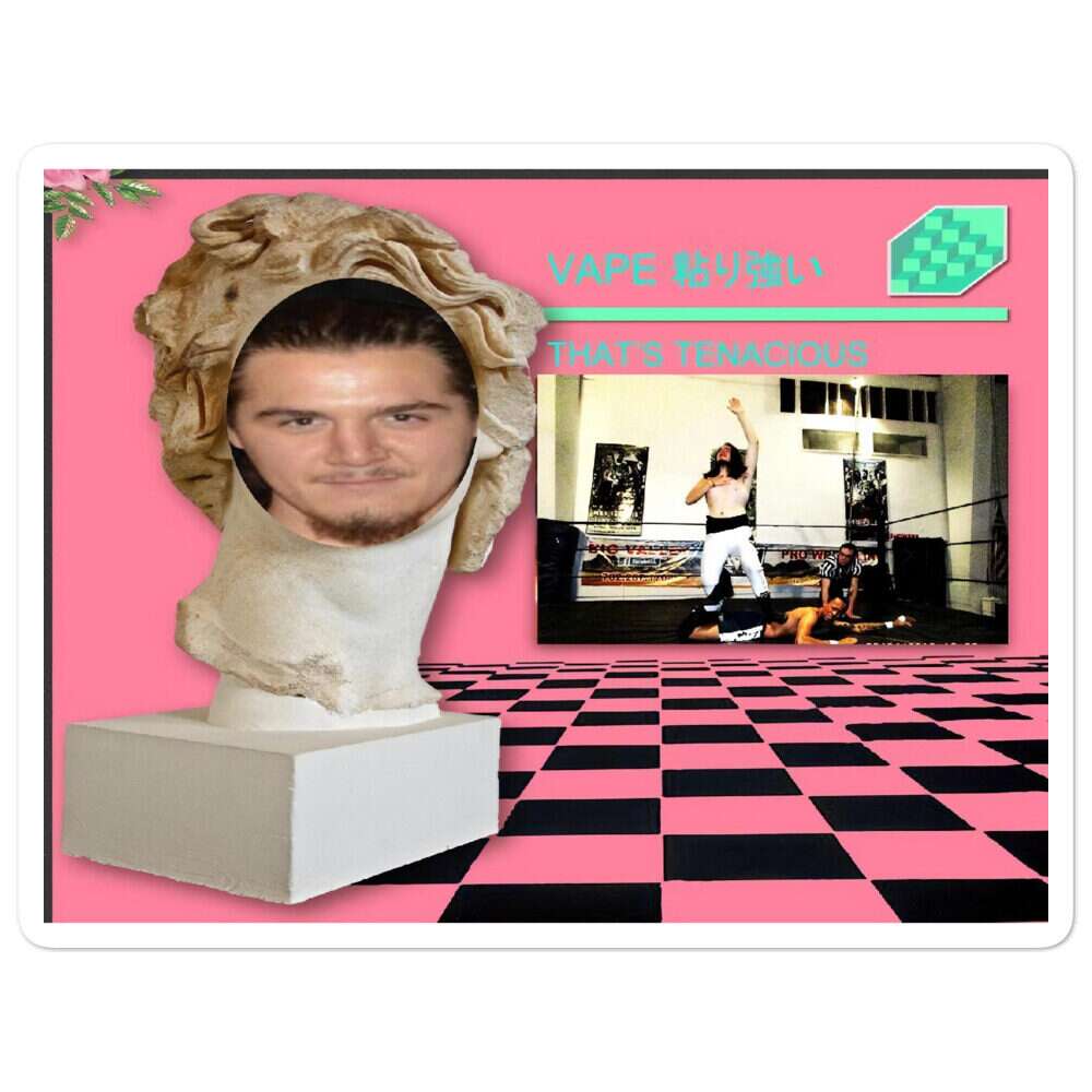 Ricky Tenacious "VAPOR WAVE - ORIGINAL DESIGN" Bubble-free stickers