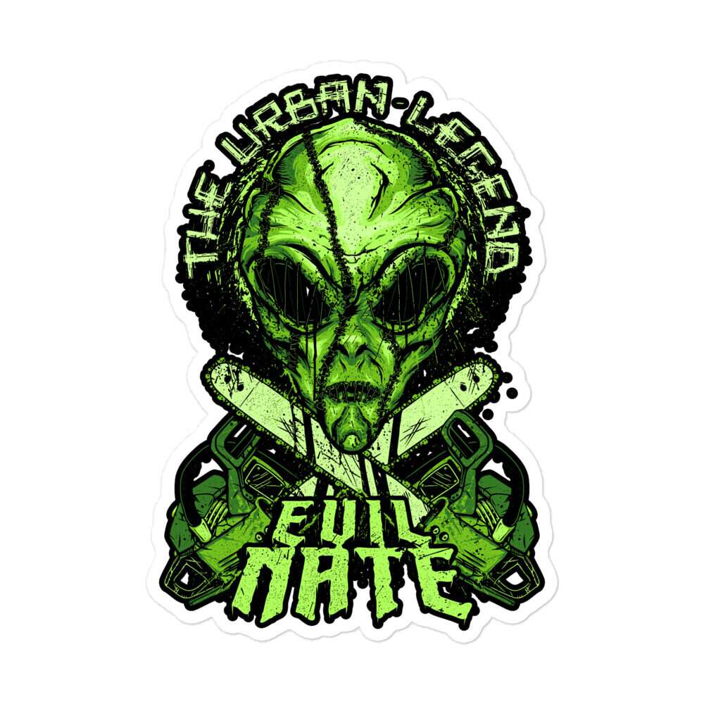 Evil Nate "Urban Legend: Alien (green)" Bubble-free stickers
