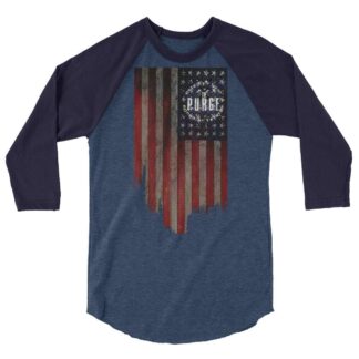 The Purge "Burned Flag" 3/4 sleeve raglan shirt