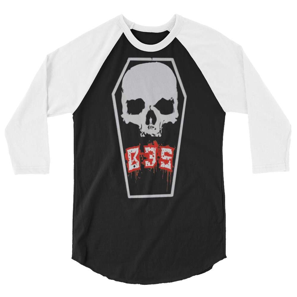 Black Cube Society "Coffin" 3/4 sleeve raglan shirt