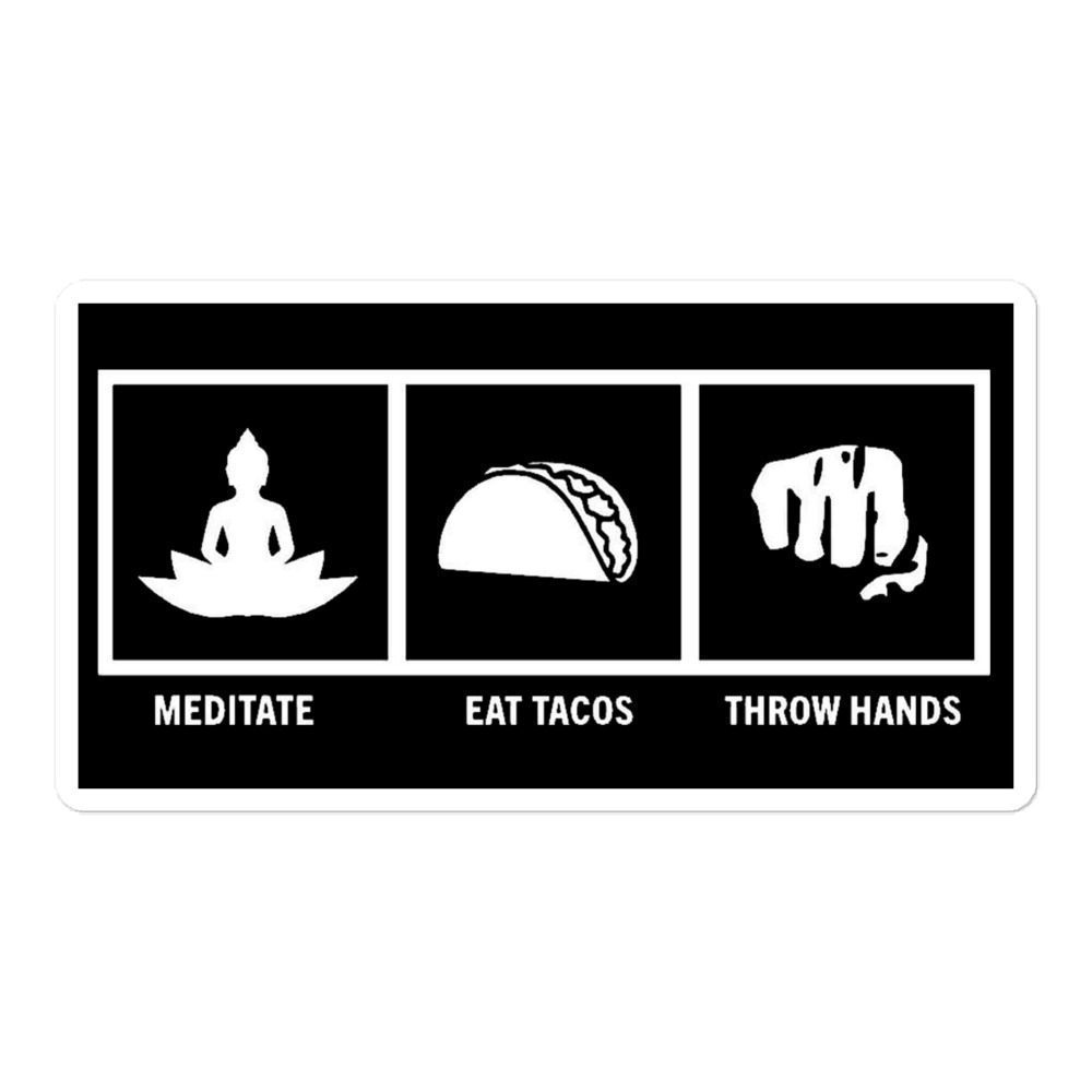 Zodiak "Meditate. Taco. Throw Hands." Bubble-free stickers