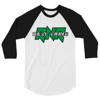 Rant N Rave Podcast "RNR Logo V4" 3/4 sleeve raglan shirt