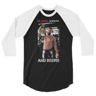 Warrior Professional Wrestling "Jake Carter - Blood.Sweat. and Beers." 3/4 sleeve raglan shirt
