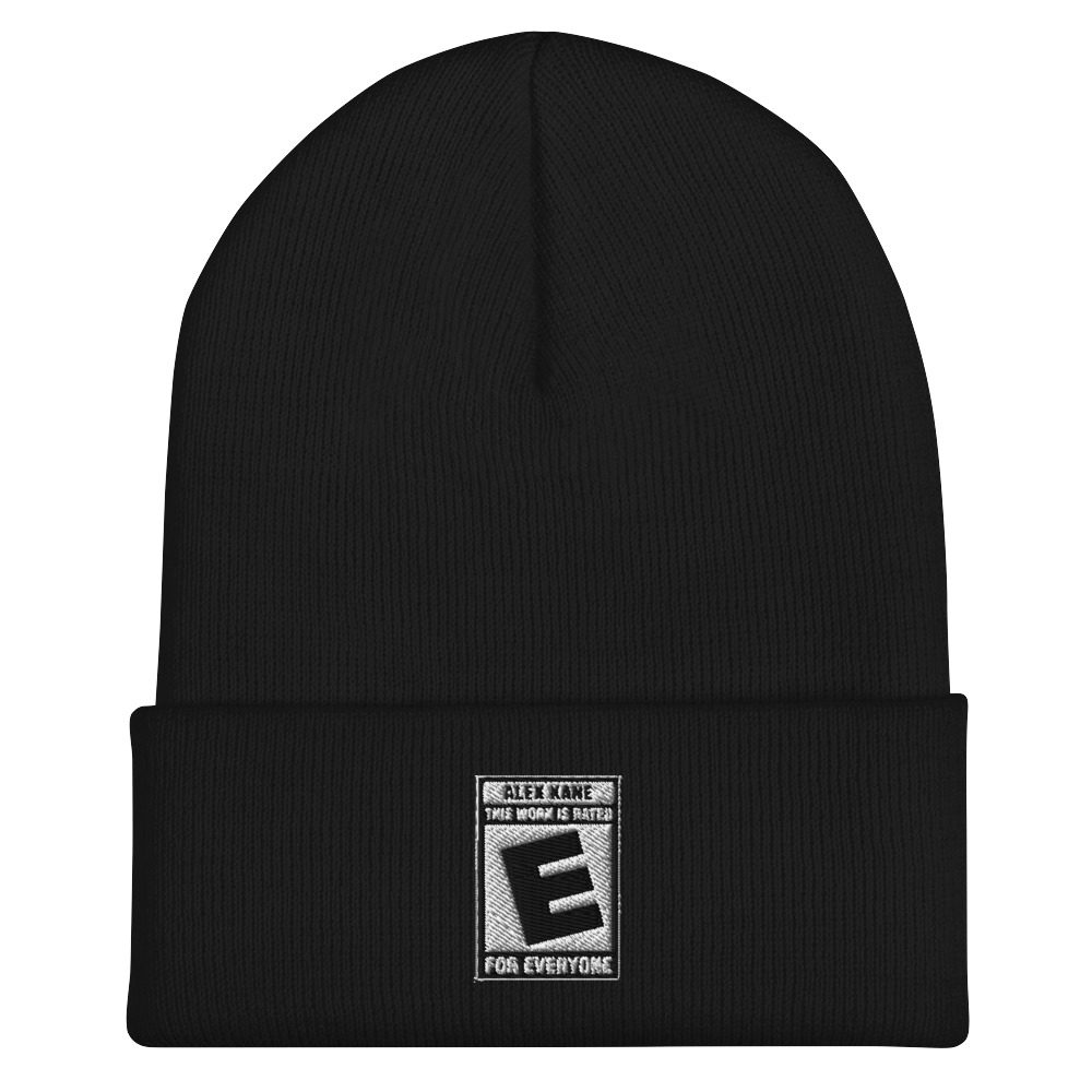 Alex Kane "THIS WORK IS RATED E" Cuffed Beanie