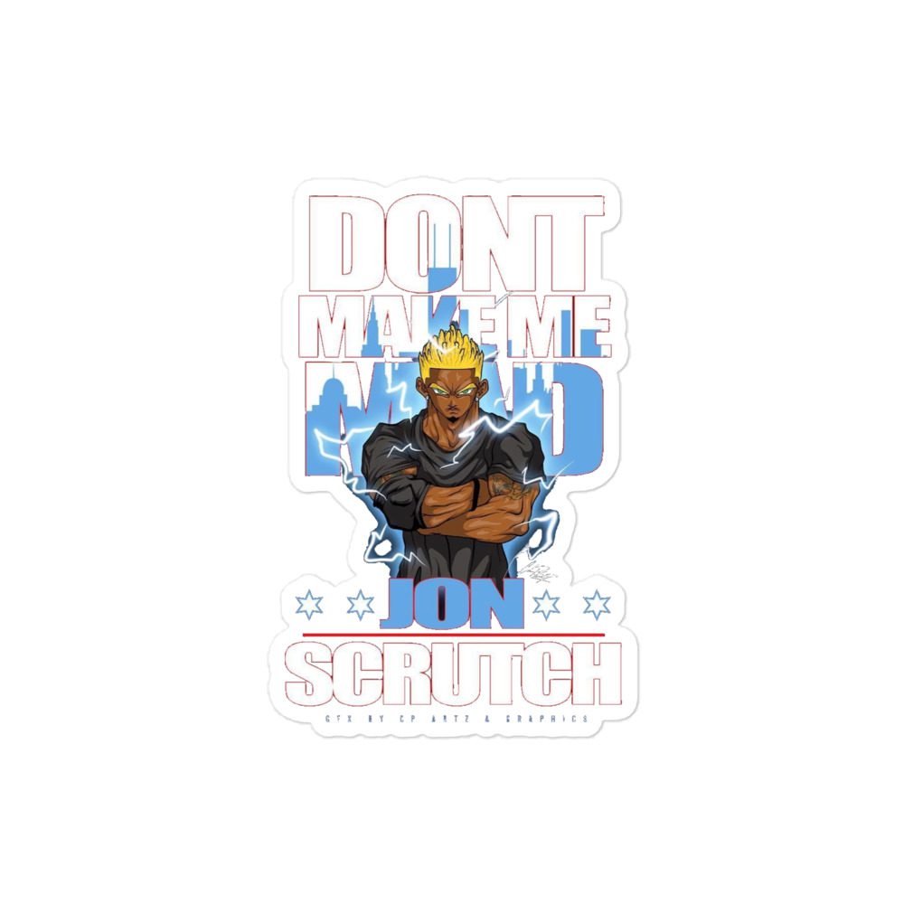 Jon Scrutch "Don’t Make Me Mad (DBZ)" Bubble-free stickers