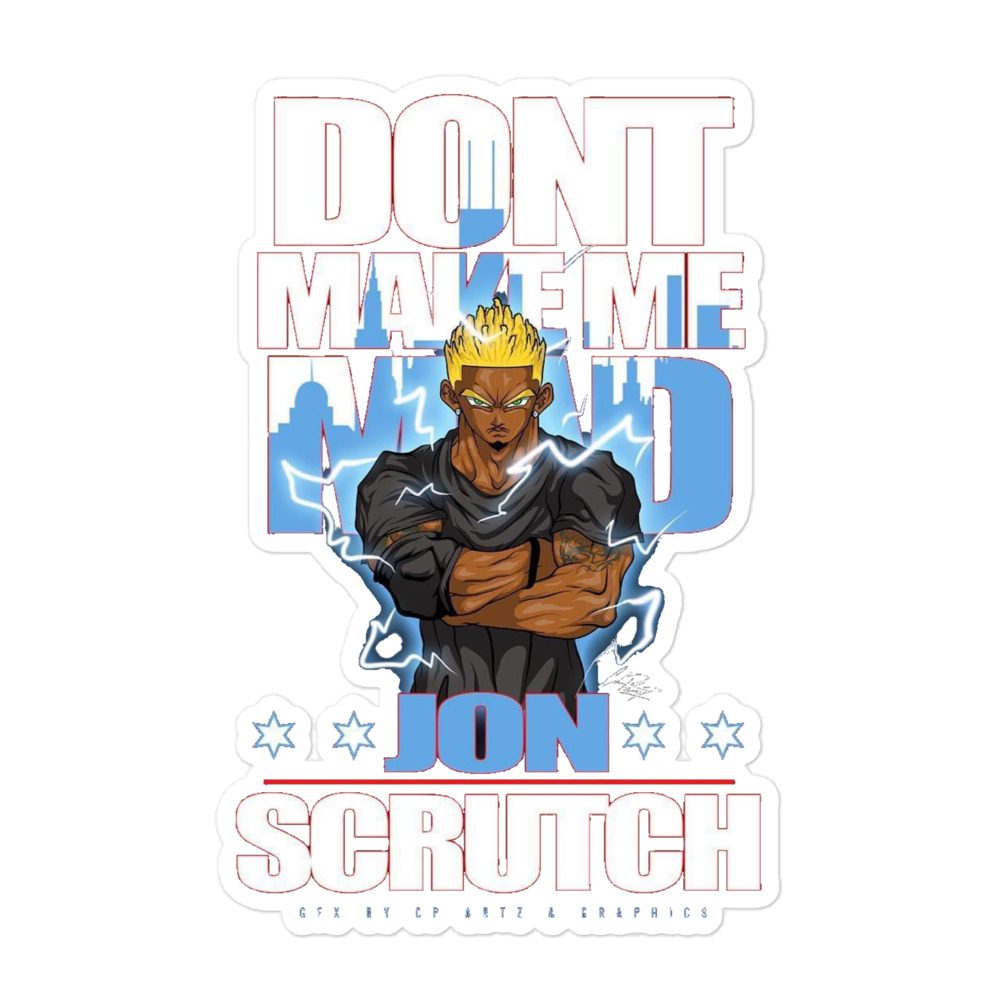 Jon Scrutch "Don’t Make Me Mad (DBZ)" Bubble-free stickers