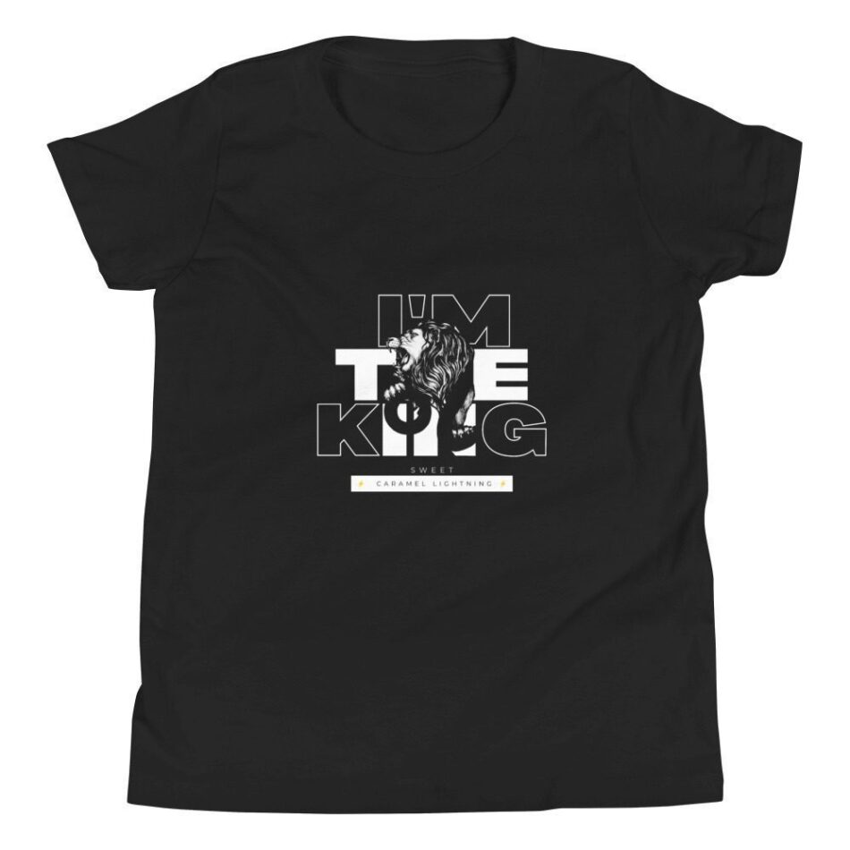 "Sweet" Caramel Lightning "I'm the King" Youth Short Sleeve T-Shirt