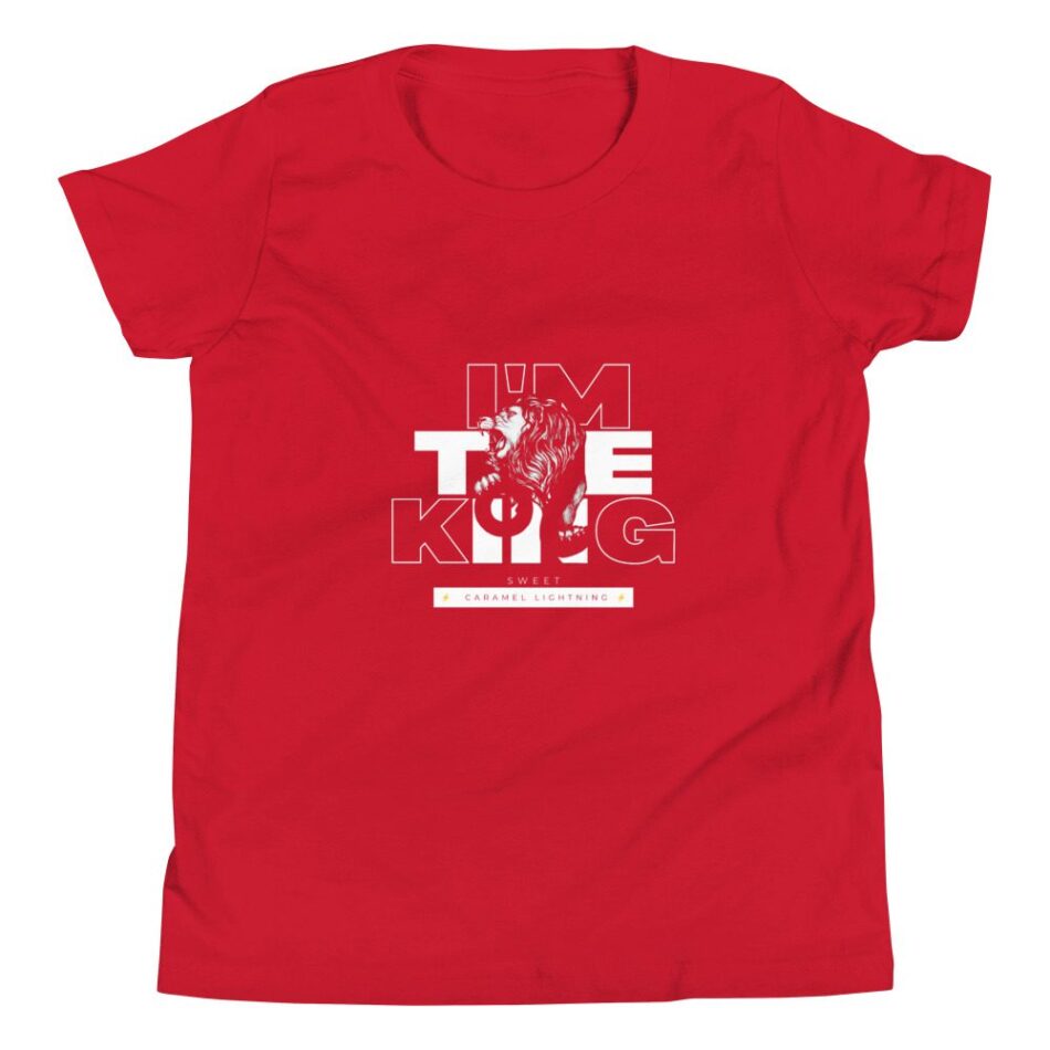 "Sweet" Caramel Lightning "I'm the King" Youth Short Sleeve T-Shirt