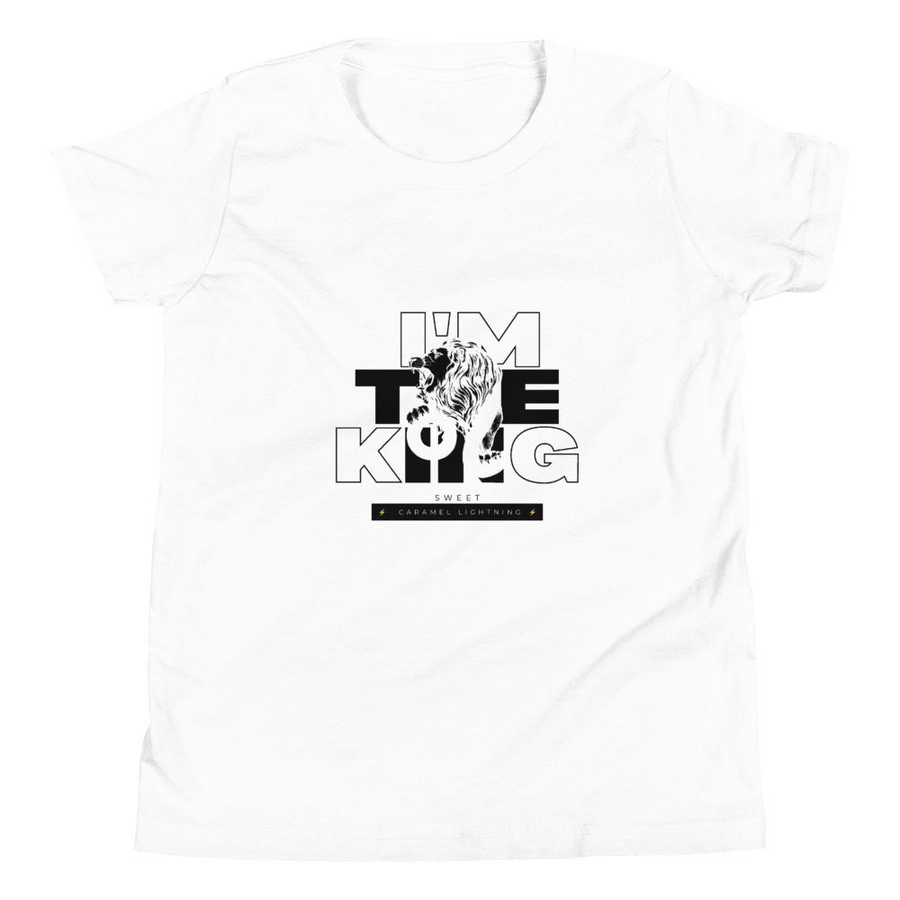 "Sweet" Caramel Lightning "I'm the King" Youth Short Sleeve T-Shirt