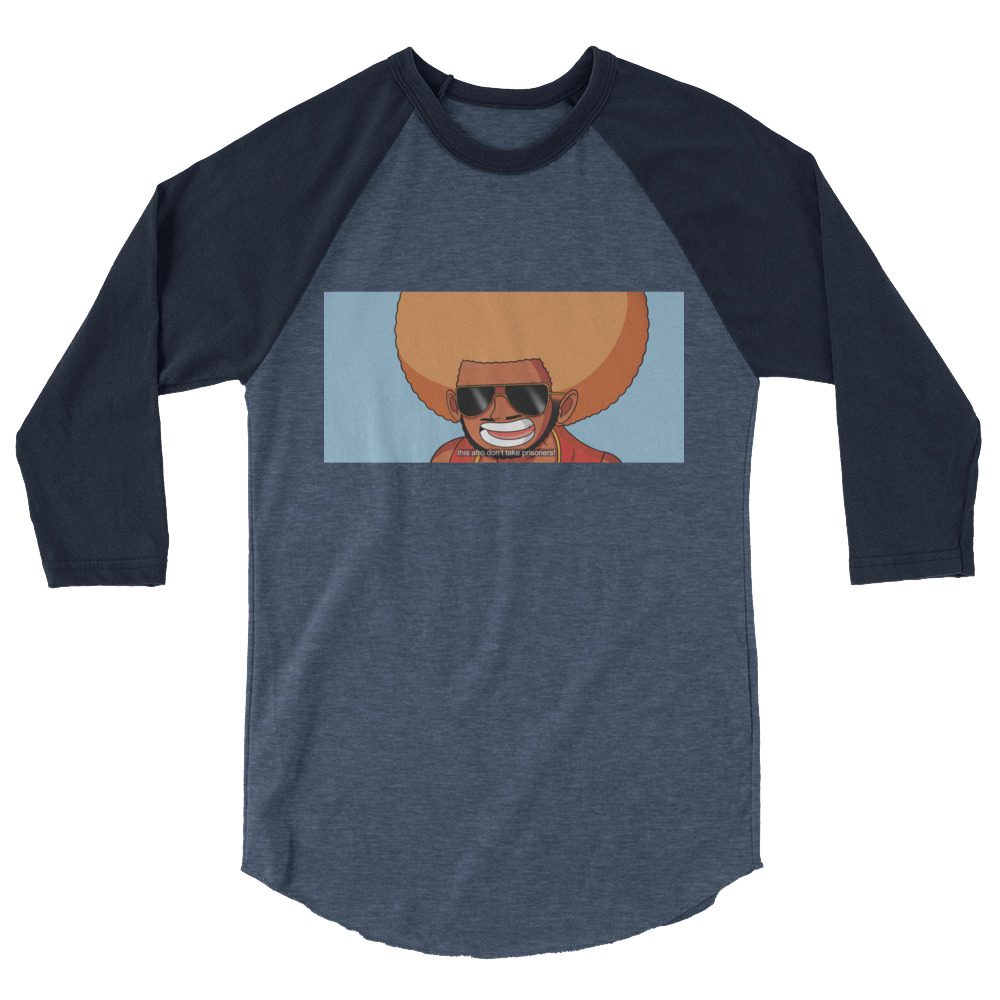 Rodrageous Rod Lee "Afro Power" 3/4 sleeve raglan shirt