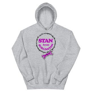 Indie Wrestling Guide "Stan from Burlington Barbwire Logo" Unisex Hoodie