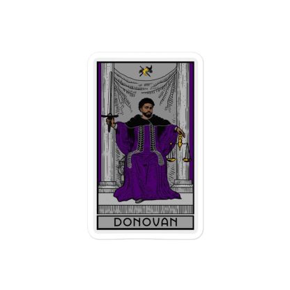 Sir Knight Merrik Donovan "Purple Justice Tarot Card" Bubble-free stickers