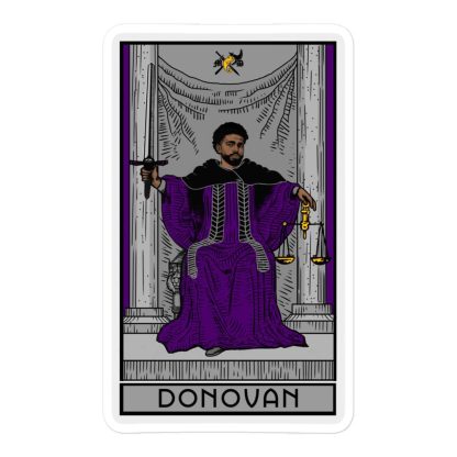 Sir Knight Merrik Donovan "Purple Justice Tarot Card" Bubble-free stickers