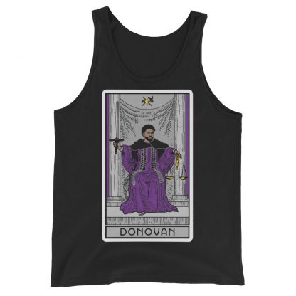 Sir Knight Merrik Donovan "Purple Justice Tarot Card" Unisex Tank Top