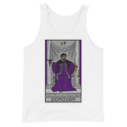 Sir Knight Merrik Donovan "Purple Justice Tarot Card" Unisex Tank Top
