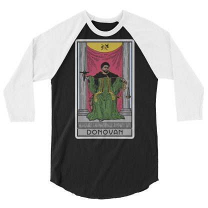 Sir Knight Merrik Donovan "Green Justice Tarot Card" 3/4 sleeve raglan shirt