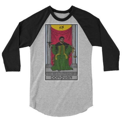 Sir Knight Merrik Donovan "Green Justice Tarot Card" 3/4 sleeve raglan shirt
