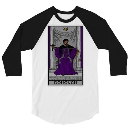 Sir Knight Merrik Donovan "Purple Justice Tarot Card" 3/4 sleeve raglan shirt
