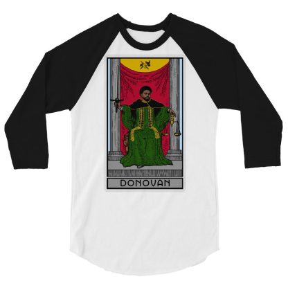 Sir Knight Merrik Donovan "Green Justice Tarot Card" 3/4 sleeve raglan shirt