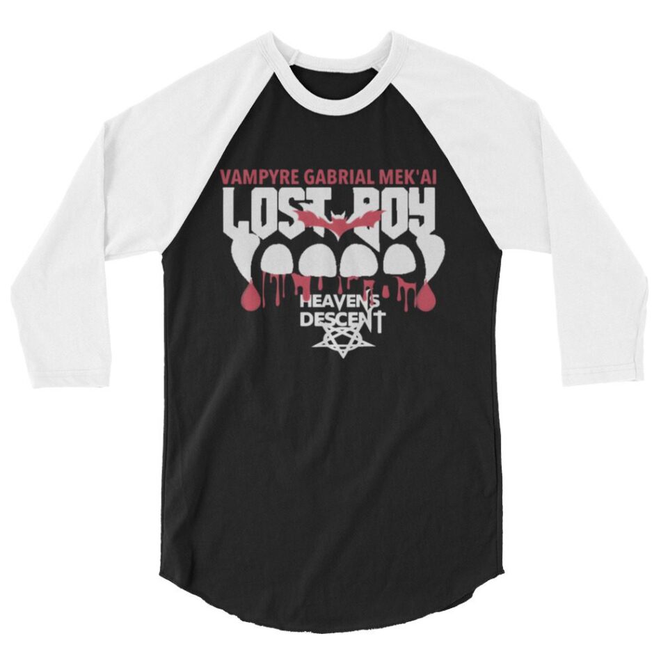 Vampyre Diago Diablo "Lost Boy Never Dies" 3/4 sleeve raglan shirt