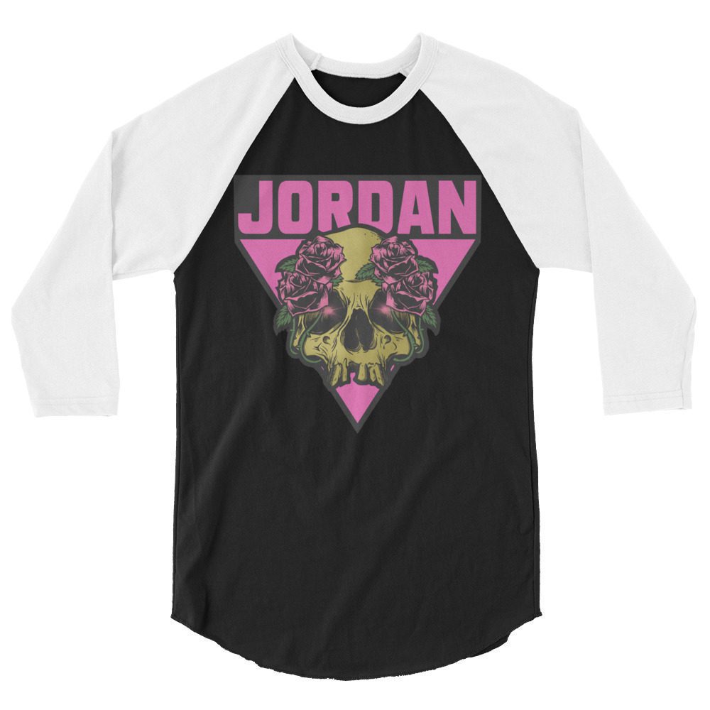 Pink Skull 3/4 sleeve raglan shirt main image 0
