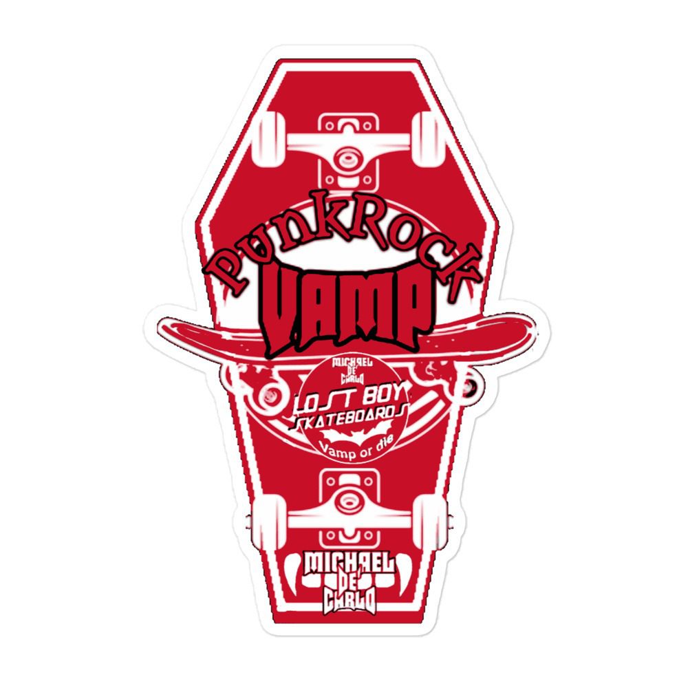Vampyre Diago Diablo "Punk Rock Vamp Skateboard" Bubble-free stickers