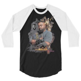 Vance Strader "Flaming Card" 3/4 sleeve raglan shirt