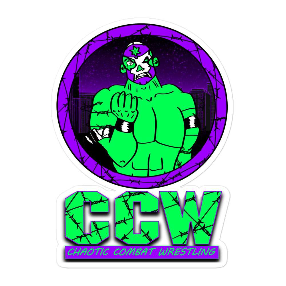 Chaotic Combat Wrestling "CCW Deathmatch Mutant" Bubble-free stickers