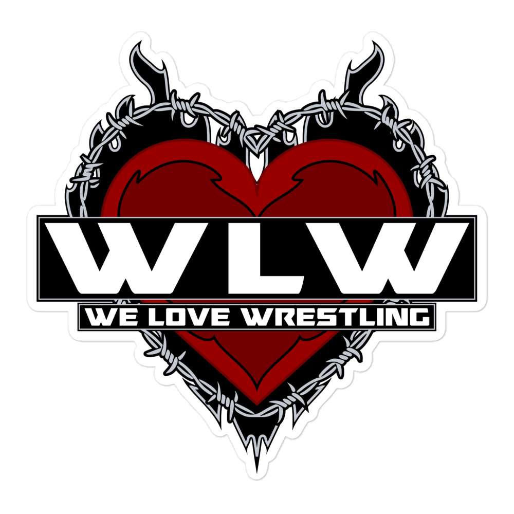 Tommy Trainwreck "We Love Wrestling barbwire heart design" Bubble-free stickers