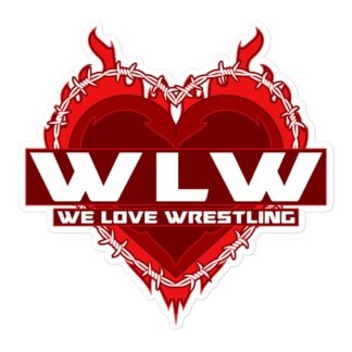 Tommy Trainwreck "We Love Wrestling barbwire heart design RED" Bubble-free stickers