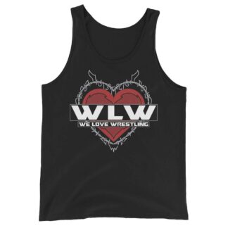 Tommy Trainwreck "We Love Wrestling barbwire heart design" Unisex Tank Top