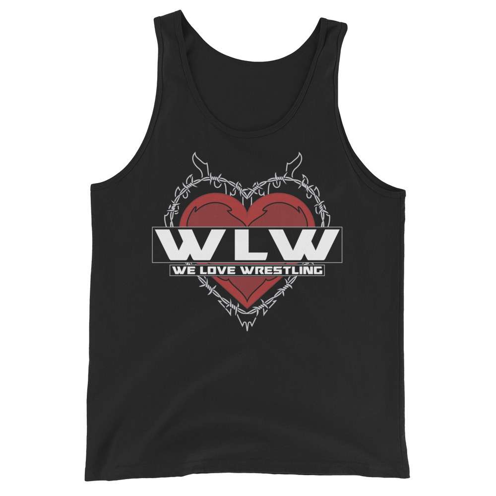 Tommy Trainwreck "We Love Wrestling barbwire heart design" Unisex Tank Top
