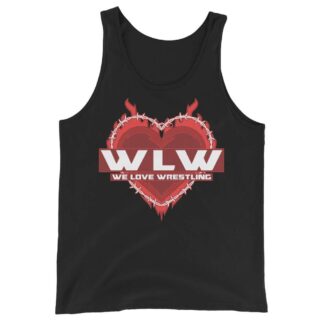 Tommy Trainwreck "We Love Wrestling barbwire heart design RED" Unisex Tank Top