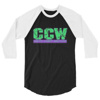 Chaotic Combat Wrestling "CCW Barbed Wire" 3/4 sleeve raglan shirt