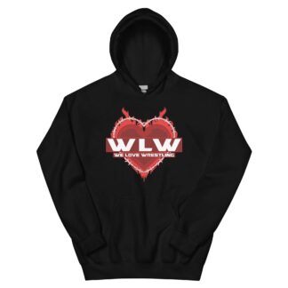 Tommy Trainwreck "We Love Wrestling barbwire heart design RED" Unisex Hoodie