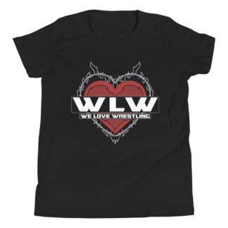 Tommy Trainwreck "We Love Wrestling barbwire heart design" Youth Short Sleeve T-Shirt