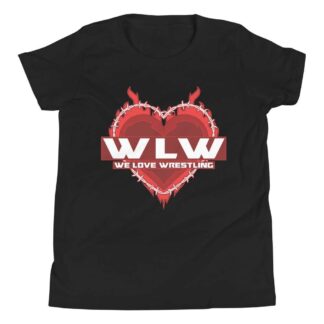 Tommy Trainwreck "We Love Wrestling barbwire heart design RED" Youth Short Sleeve T-Shirt