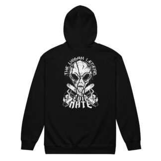Evil Nate “Urban Legend: Alien (white)” Unisex Zip Up Hoodie