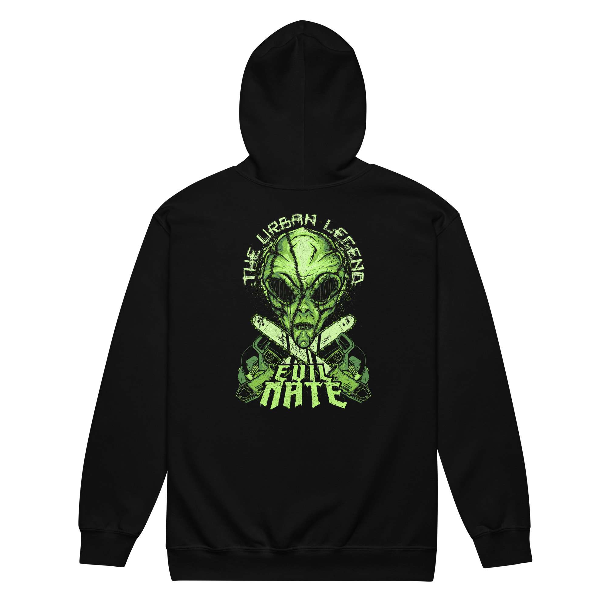Evil Nate “Urban Legend: Alien (green)” Unisex Zip Up Hoodie