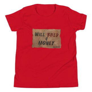 The Bruisers "Will Bleed For Money w/ emojis on back" Youth Short Sleeve T-Shirt
