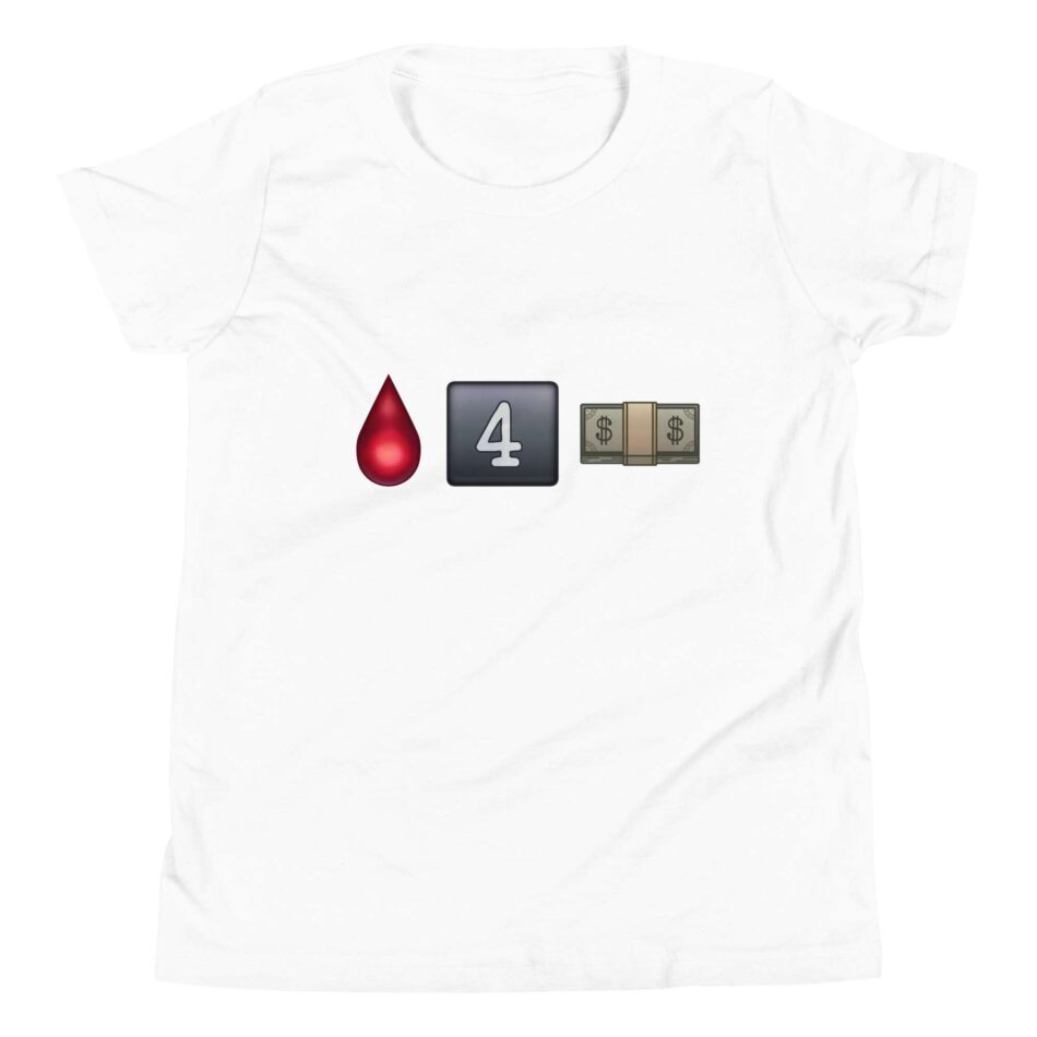 The Bruisers "Bleed for Money emojis" Youth Short Sleeve T-Shirt