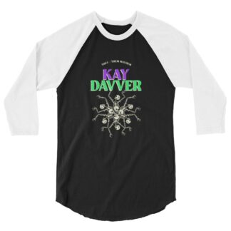 Kay Davver "Dancing Skeletons" 3/4 sleeve raglan shirt