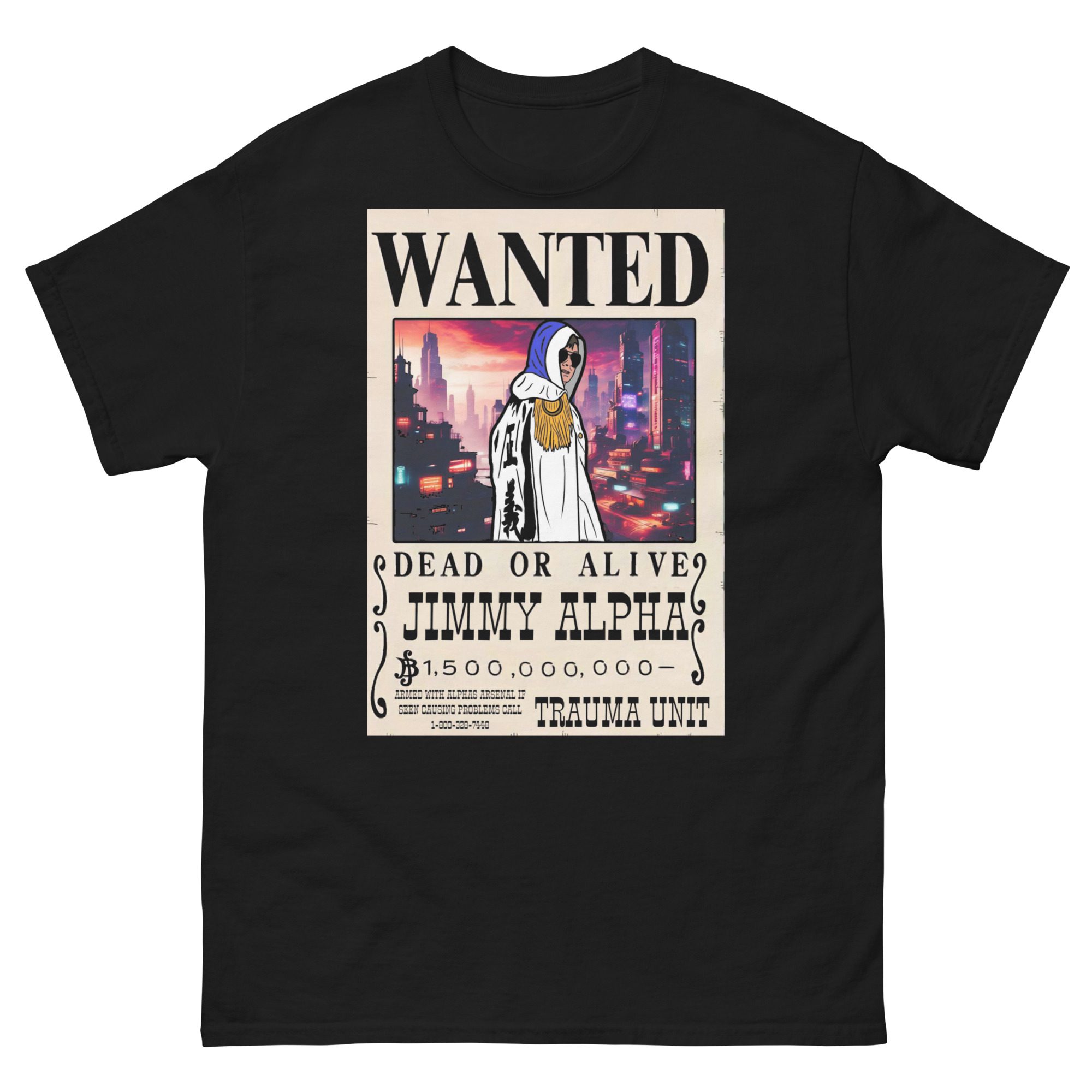 Jimmy Alpha "Wanted" Short Sleeve Unisex t-shirt