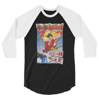Juni Underwood "FiyahInTheHole" 3/4 sleeve raglan shirt