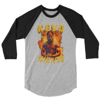 KEVO THRIVES "Flames" 3/4 sleeve raglan shirt