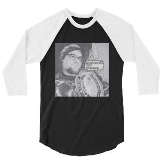 Wrestling With Maverick "Mike Maverick Cartoon" 3/4 sleeve raglan shirt