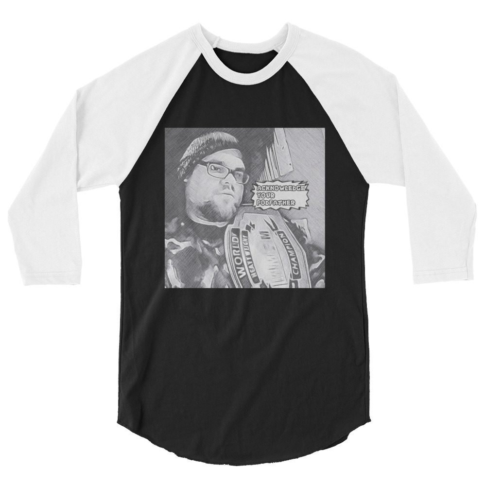 Wrestling With Maverick "Mike Maverick Cartoon" 3/4 sleeve raglan shirt