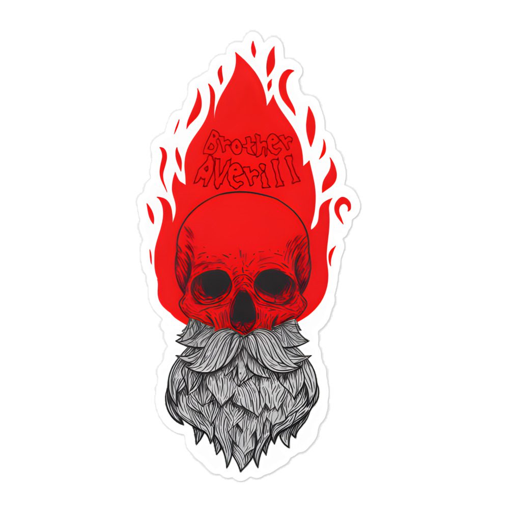 Brother Averill "BURNING SKULL" Bubble-free stickers