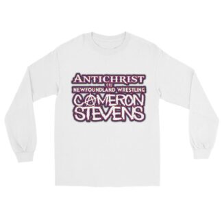 Cameron Stevens "Antichrist of Newfoundland Wrestling Text" Unisex Long Sleeve Shirt